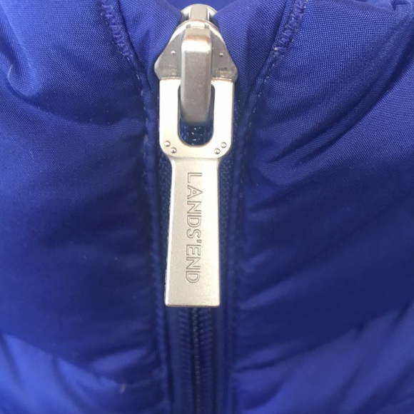 Lands End Blue Medium Silver Premium Down 600 Fill Power Zip up Vest jac… - Picture 8 of 8